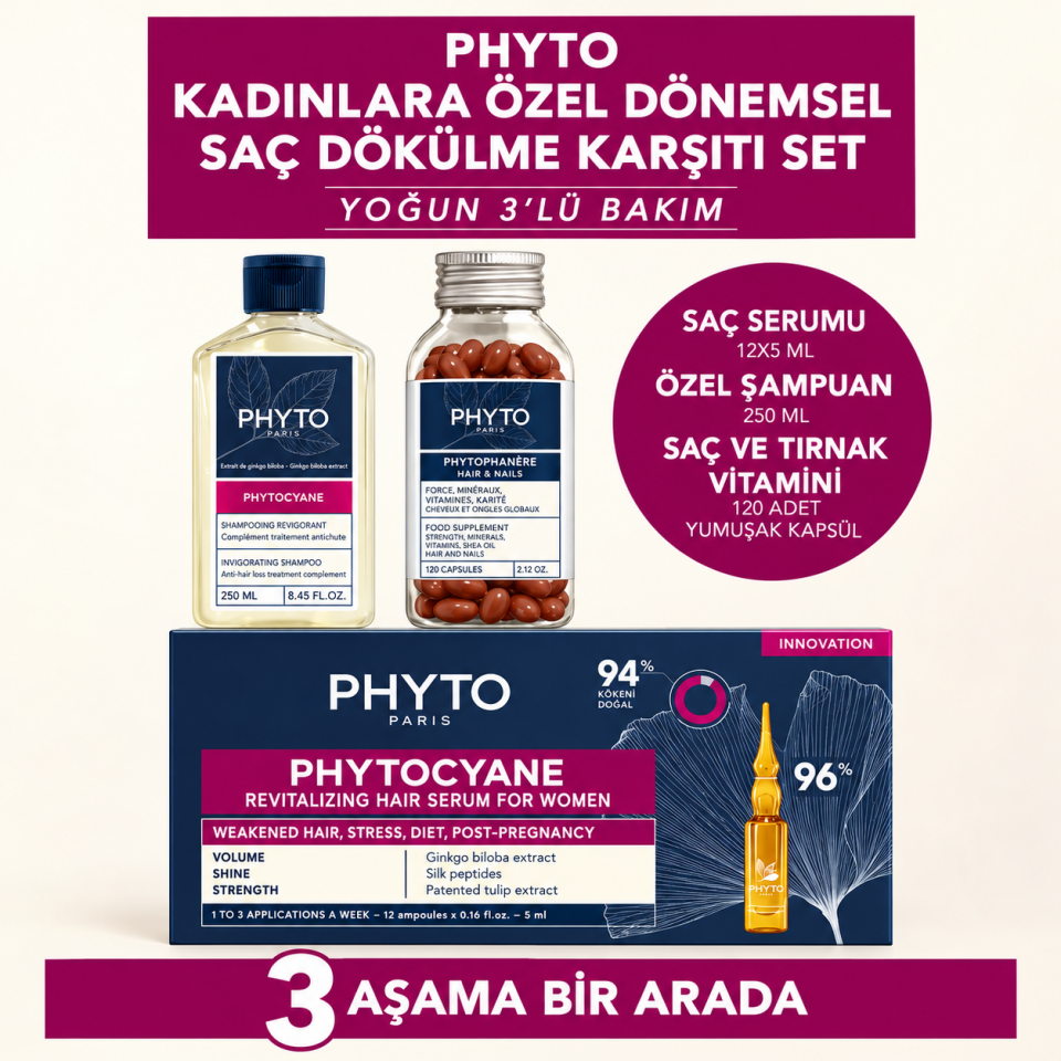 Phyto 3lü Saç Dökülmesi Özel Set(Kadınlara Özel)