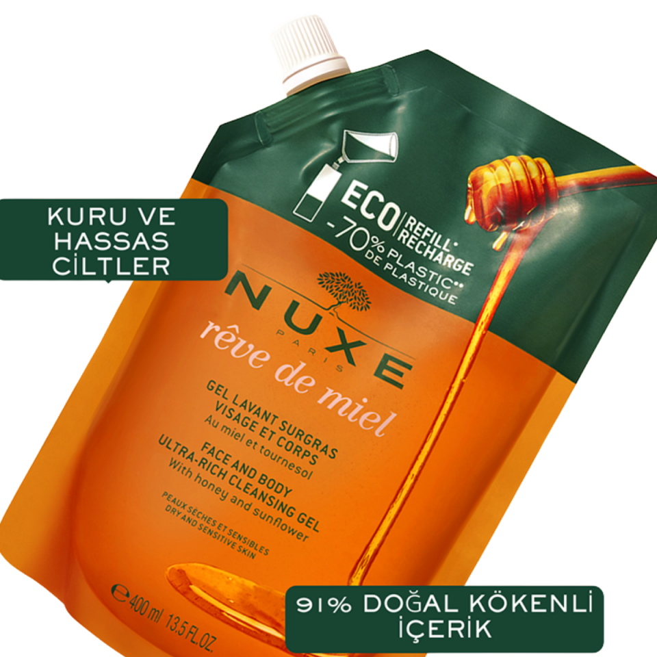 Nuxe Reve de Miel Face and Body Ultra Rich Cleansing Gel 400 ml - Refill