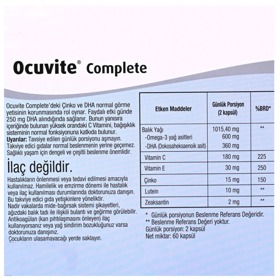 Ocuvite Complete 60 Kapsül