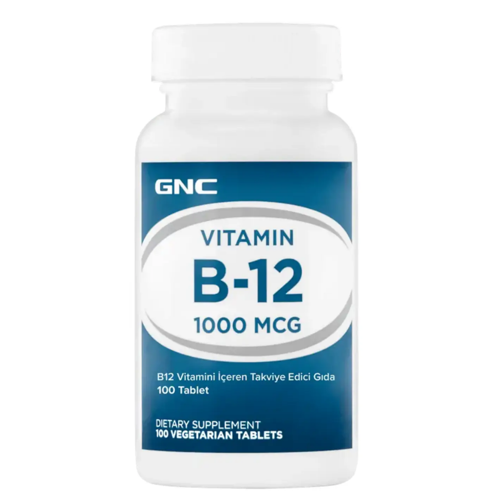 GNC - Vitamin B12 1000 MCG - B12 Vitamini İçeren Takviye Edici Gıda - 100 Tablet