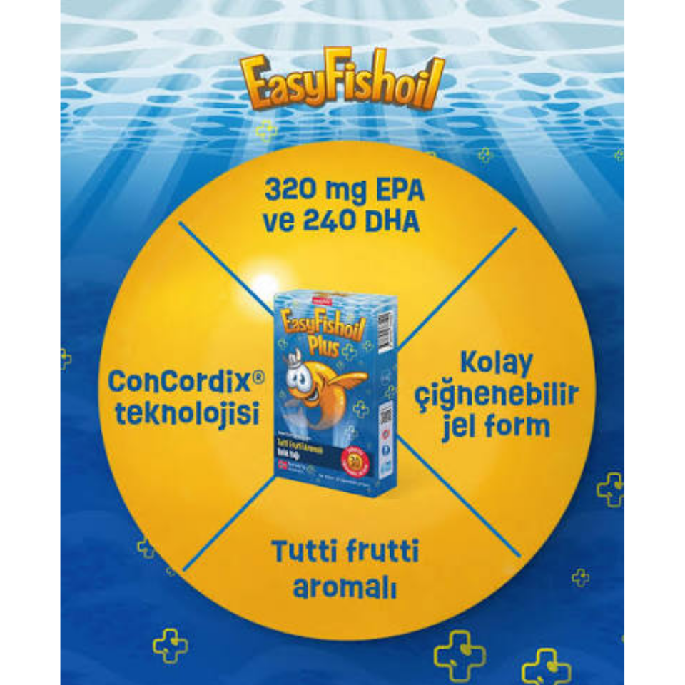 Easy Fish Oil Plus Tutti Frutti Aromalı Balık Yağı 30 Çiğnenebilir Jel