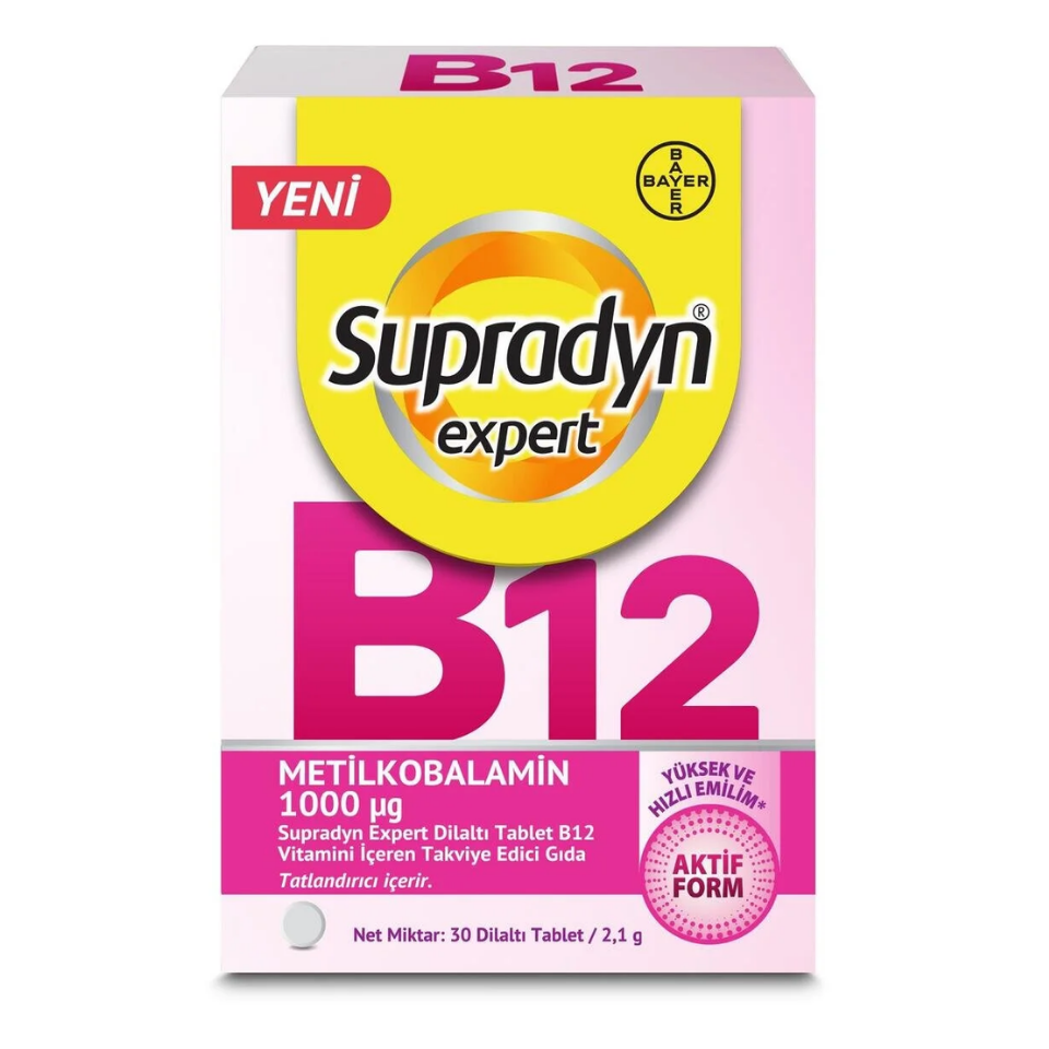 Supradyn Expert B12 Vitamini Dilaltı 30 Tablet