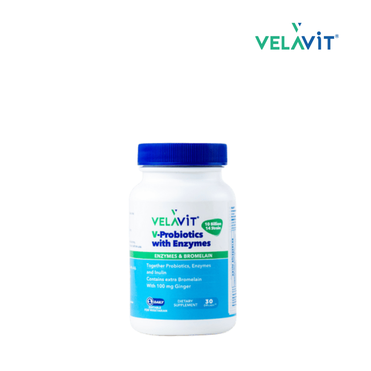 Velavit V-Probiotics with Enzymes 30 Kapsül