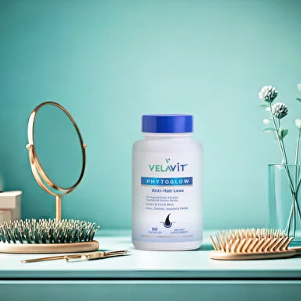 Velavit Phytoglow Anti-Hair Loss - Keratin İçeren Saç Vitamini - 60 Kapsül