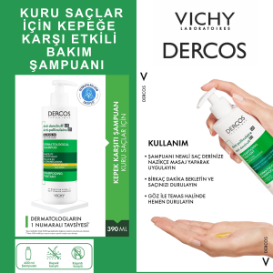 Vichy Dercos Anti Dandruff Kepek Karşıtı Şampuan 390 ml Kuru Saçlar