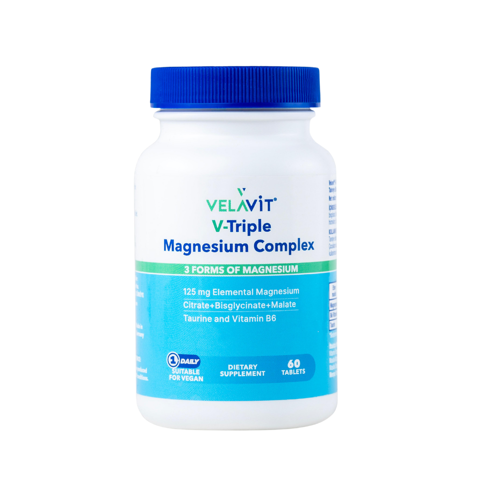 Velavit V-Triple Magnesium Complex Takviye Edici Gıda 60 Tablet