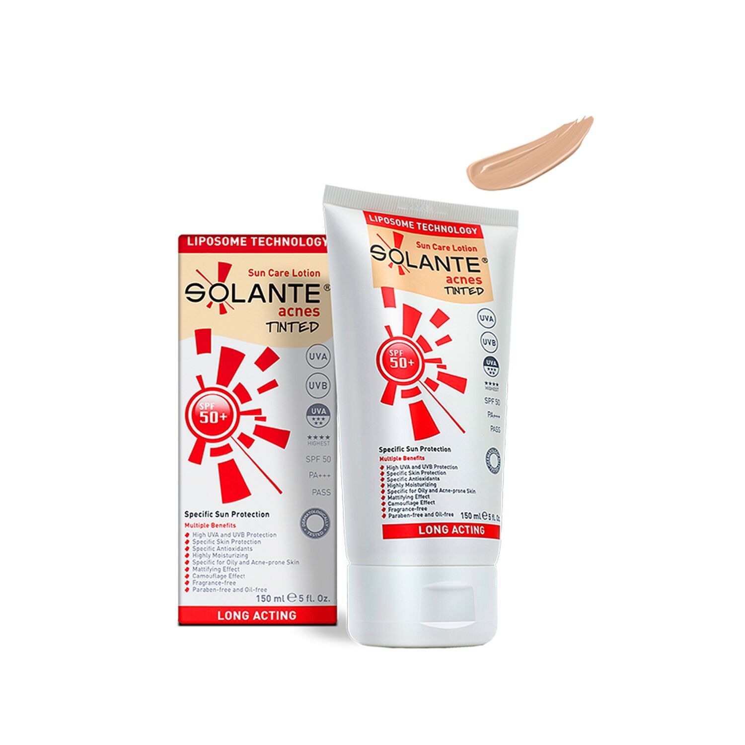 Solante Acnes Sun Care Lotion Long Acting SPF50+ Tinted