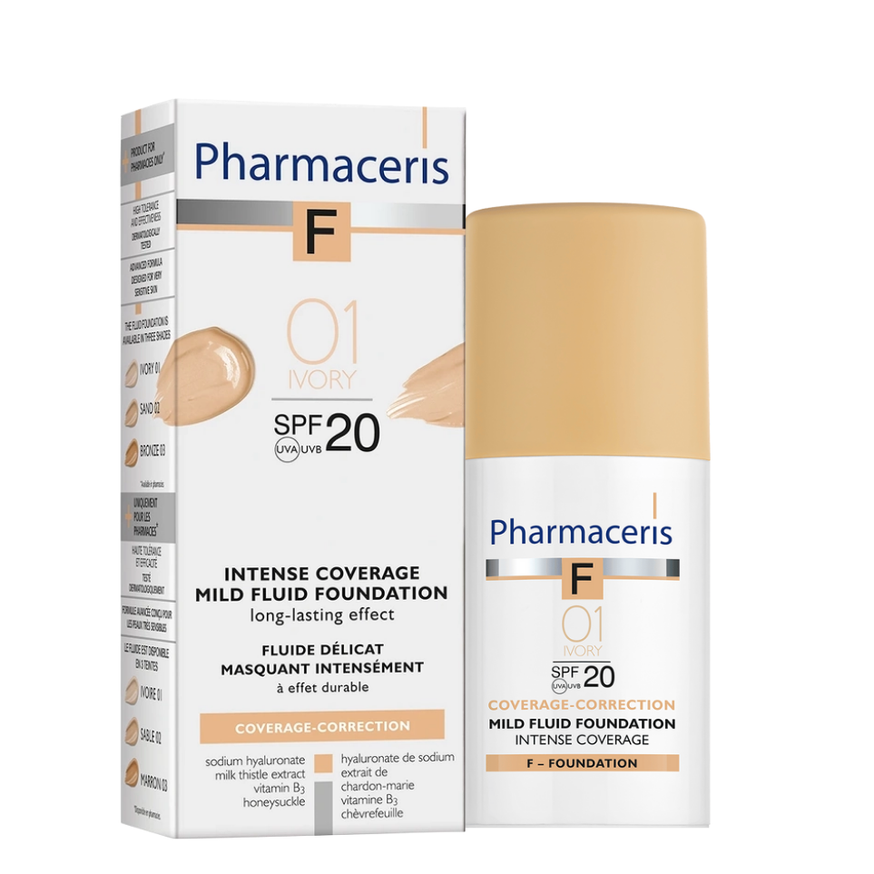 Pharmaceris Intense Coverage Fondoten Spf20 01 ıvory 30 ml