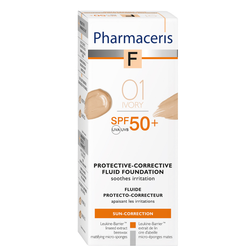 Pharmaceris Sun-Correction Protective&Corrective Fluid Foundation SPF 50+ (01 Ivory)