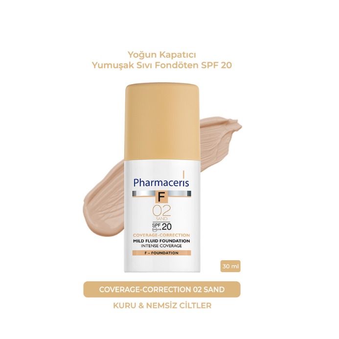 Pharmaceris Coverage-Correction Intense Coverage Mild Fluid Foundation SPF 20 (02 Sand)