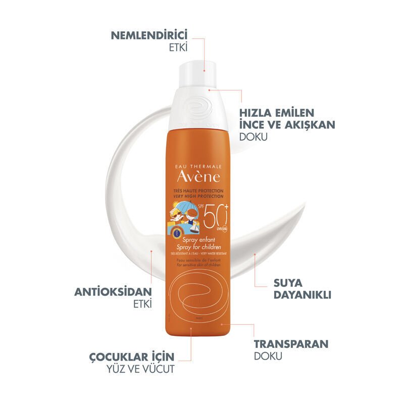 Avene Çocuklar için Güneşten Koruyucu SPF 50+ Vücut Spreyi 200 ml