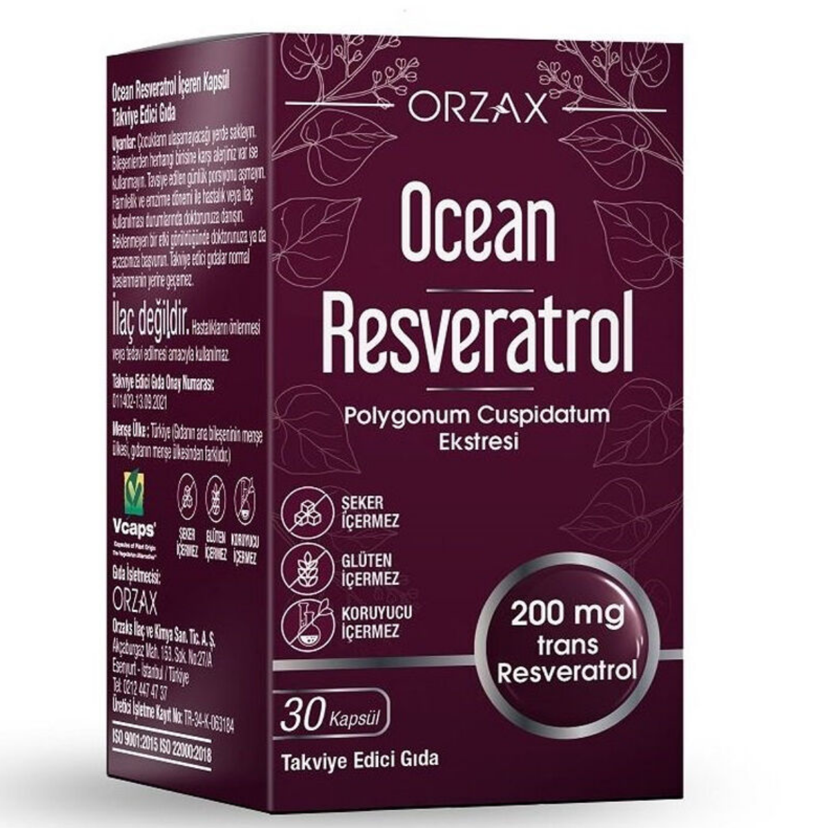 Orzax Ocean Resveratrol Takviye Edici Gıda 30 Kapsül