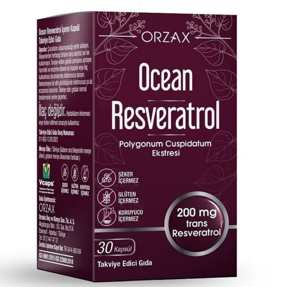 Orzax Ocean Resveratrol Takviye Edici Gıda 30 Kapsül
