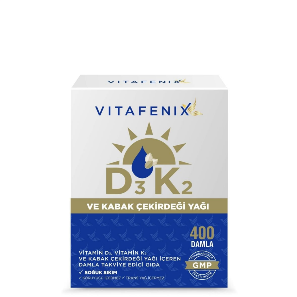 Vitafenix D3K2 ve Kabak Çekirdeği Yağı İçeren Takviye Edici Gıda