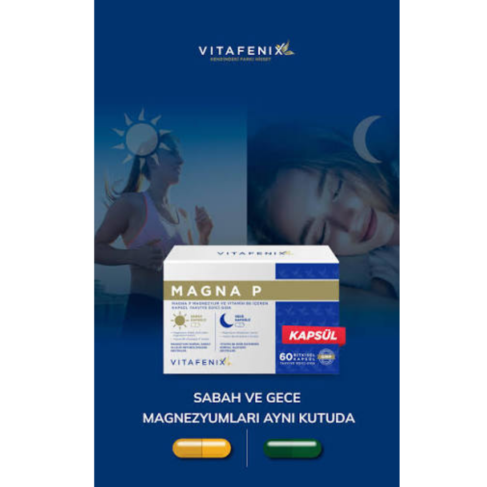 Vitafenix Magna P Magnezyum Ve Vitamin B6 İçeren Kapsül Takviye Edici Gıda
