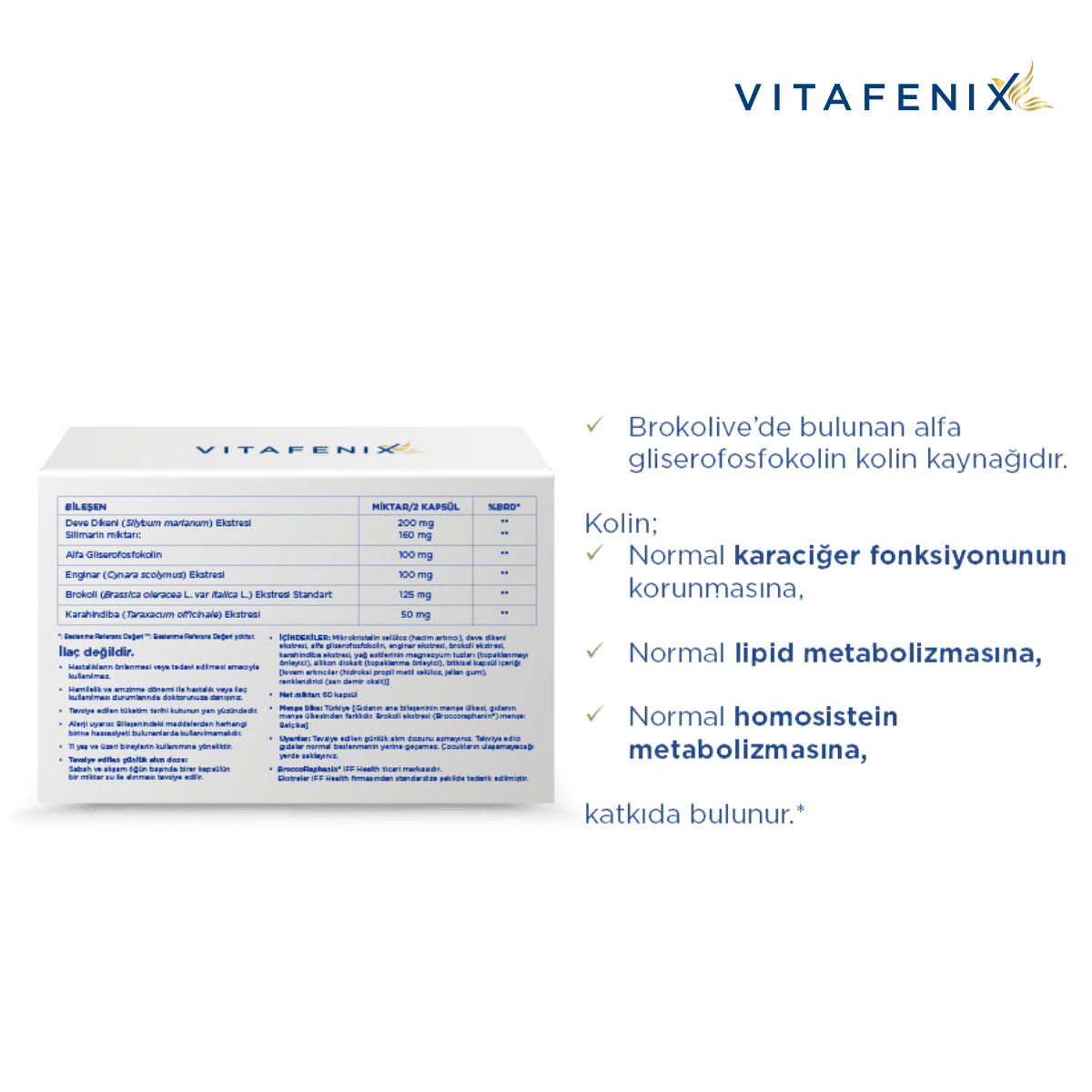 Vitafenix Brokolive Brokoli Ekstresi ve Bitki Ekstreleri İçeren Takviye Edici Gıda