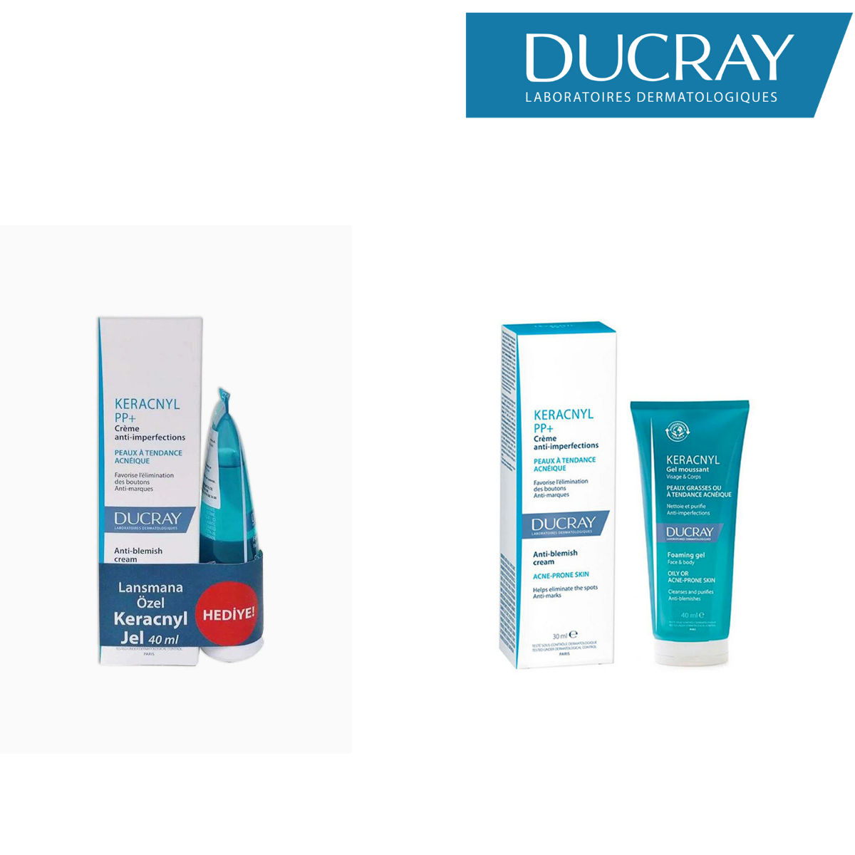 Ducray Keracnyl PP 30 ml Krem + Ducray Keracnyl Jel 40 ml
