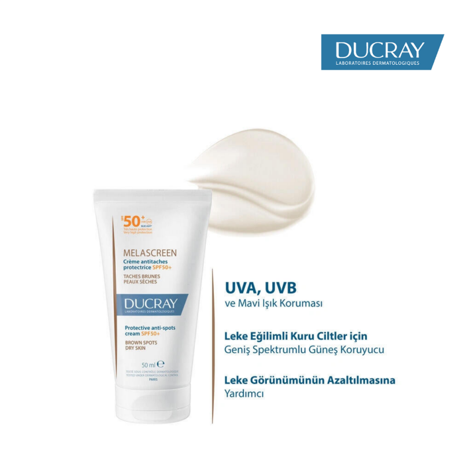 Ducray Melascreen Fluid SPF50+ Lekeye Eğilimli Ciltler İçin Güneş Koruyucu 50 ml