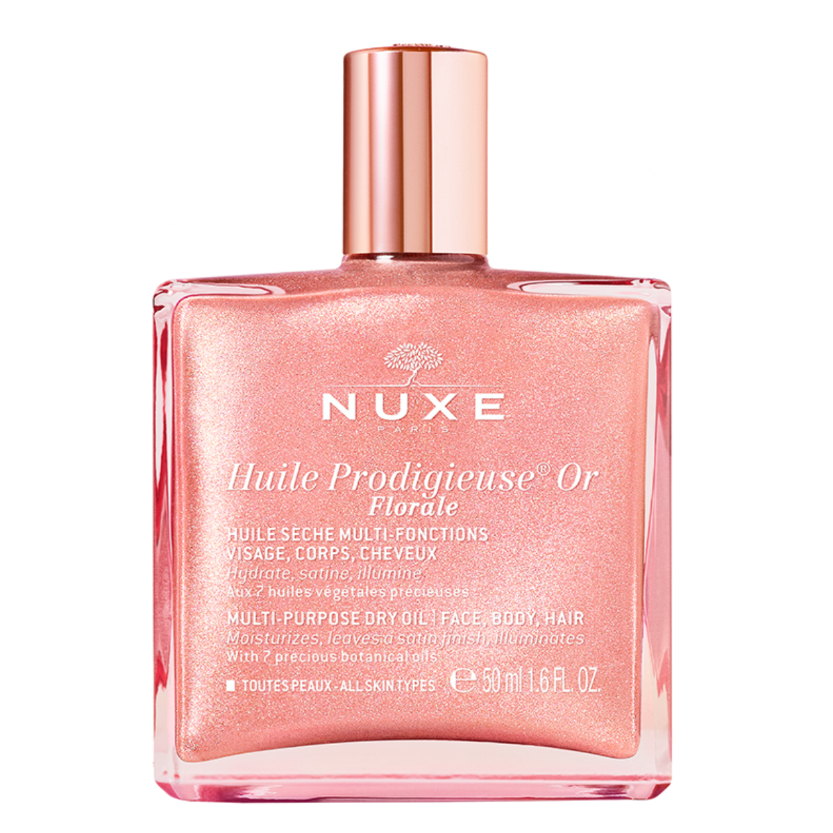 Nuxe Huile Prodigieuse Pembe Parıltılı Çiçeksi Çok Amaçlı Kuru Yağ 50 ml