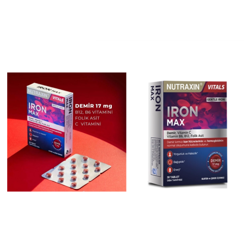 Nutraxin Iron Max Takviye Edici Gıda 30 Tablet