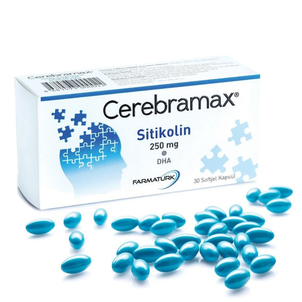Cerebramax Kapsül Sitikolin, Omega 3 Takviye Edici Gıda (30 Yumuşak Kapsül)