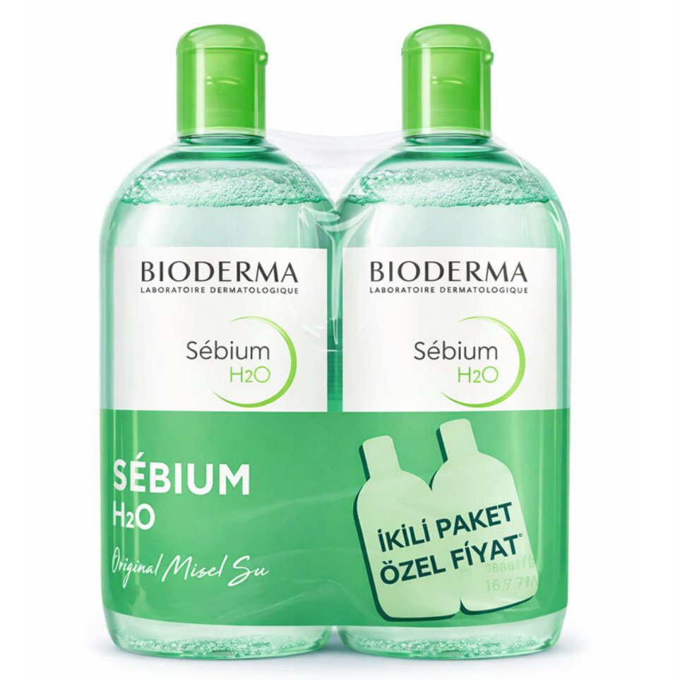Bioderma Sebium H2O Micellar Makyaj Temizleme Suyu 2'li  500 ml