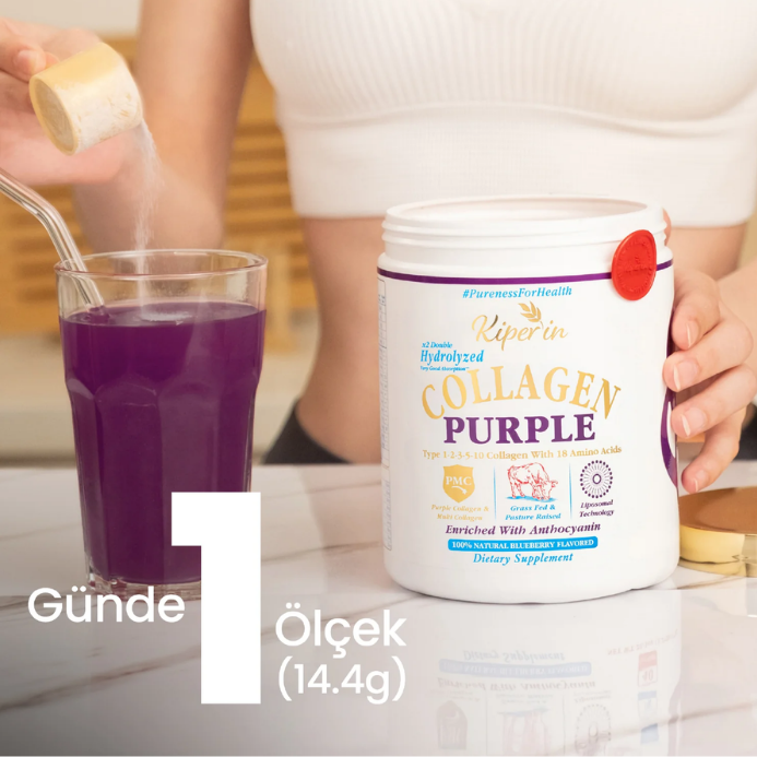 Kiperin Purple Collagen (576gr) %100 Saf ve Doğal Mor & Çoklu Kolajen Peptitleri
