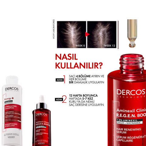 Vichy Dercos Aminexil R.E.G.E.N Booster Saç Dökülmesine Karşı Serum 90 ml