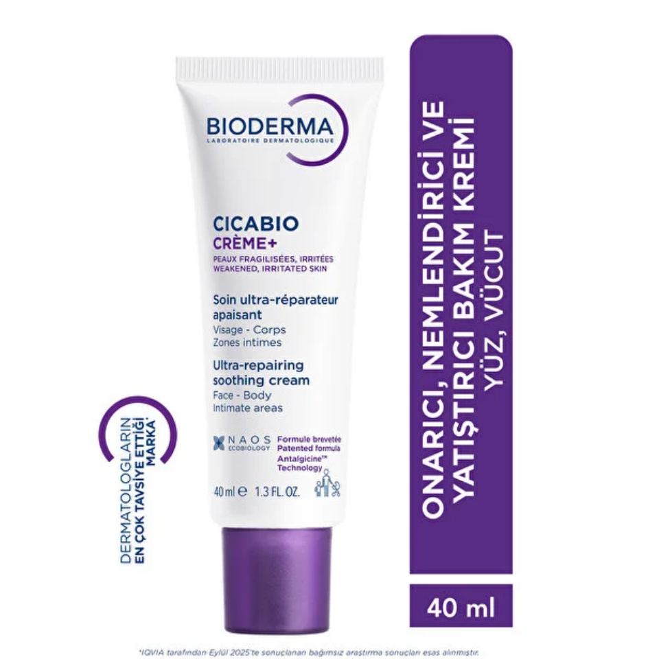 Bioderma Cicabio Cream+ Bebek, Çocuk, Yetişkin için Onarıcı Yüz ve Vücut Bakım Kremi 40ml