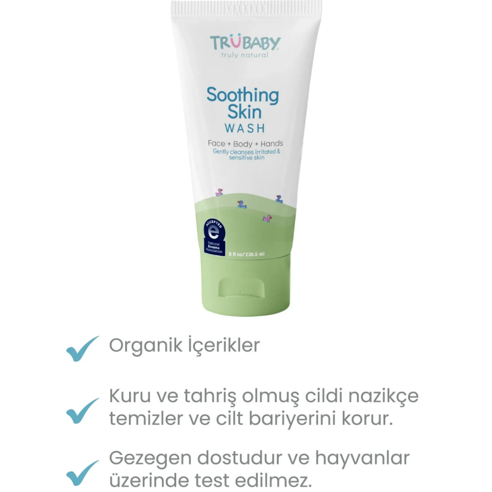 TruKid Egzama Eğilimli Ciltler için Yatıştırıcı Yüz ve Vücut Yıkama Jeli 236.5 ml