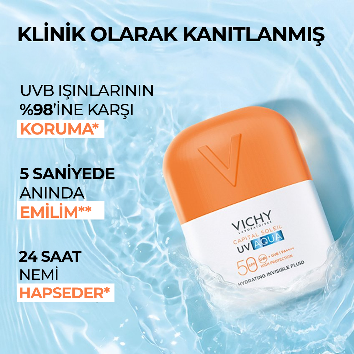 Vichy Capital Soleil UV Aqua Spf50 Yüz Güneş Kremi 50 ml