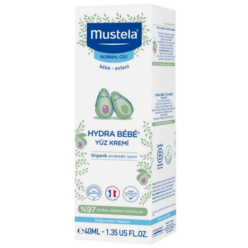 Mustela Hydra Bebe Organik Avokadolu Bebek Yüz Kremi 40 ml