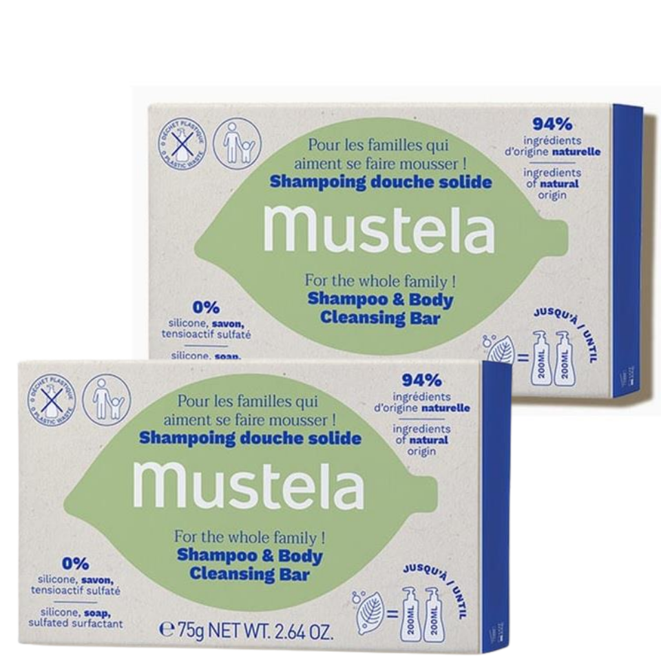 Mustela Tüm Aile İçin Şampuan ve Vücut Temizleme Bar 75gX2 ADET %25 İNDİRİMLİ