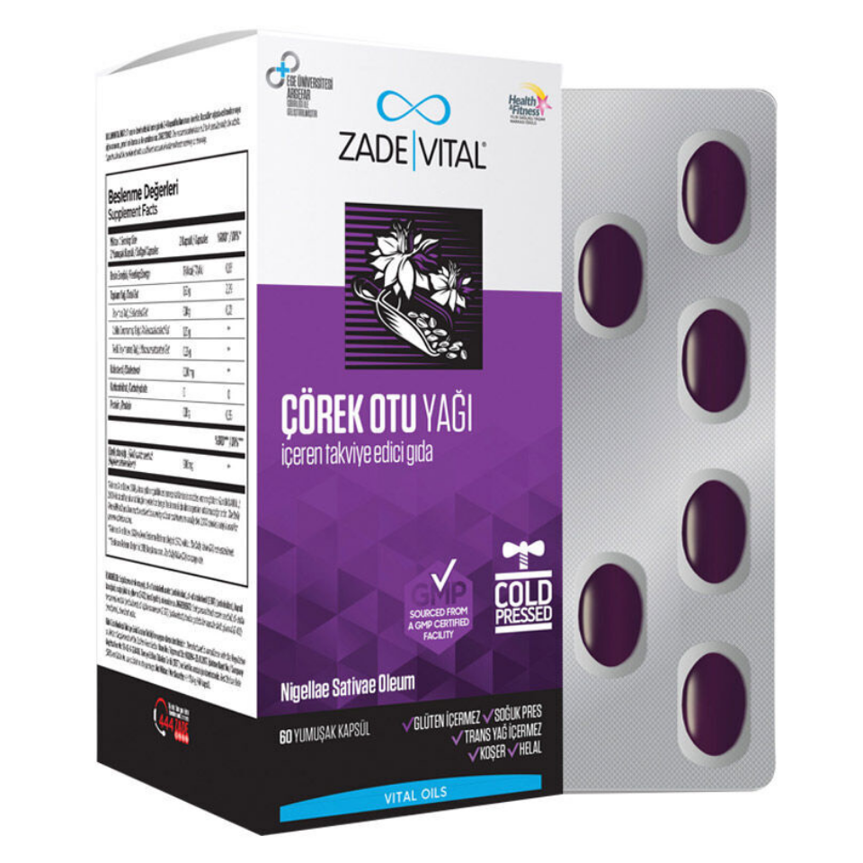 Zade Vital Çörek Otu Yağı 900 mg 60 Kapsül
