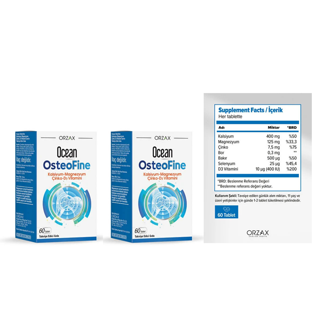 Orzax Ocean Osteofine 1+1 60-60 tablet