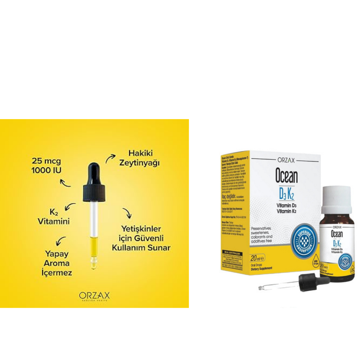 Orzax Ocean D3K2 Vitamin Damla 20 ml