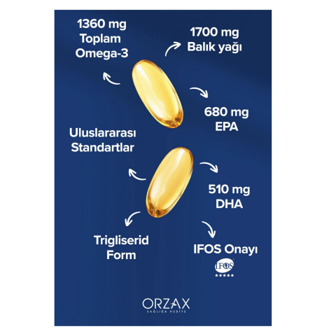 Orzax Ocean Ultimate 1200 mg Balık Yağı 30 Kapsül