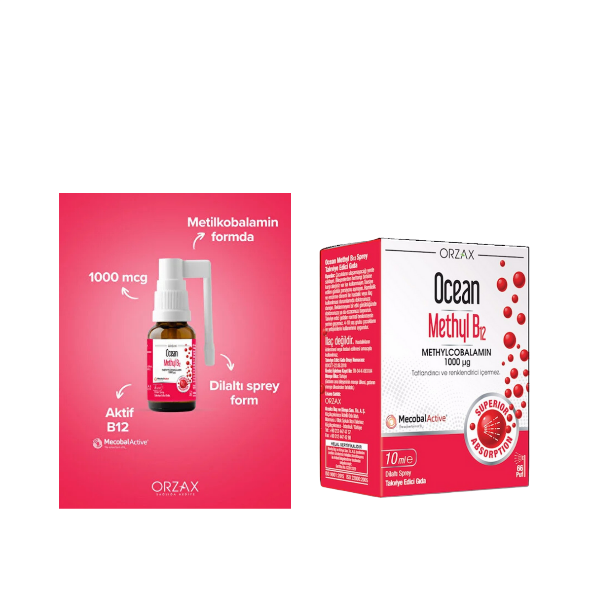 Orzax Ocean Methyl B12 10 ml Takviye Edici Gıda