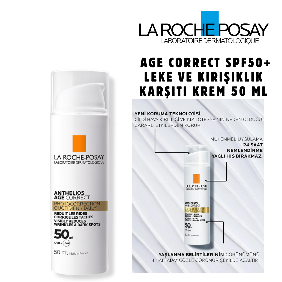 La Roche Posay Age Correct Spf50 Kırışıklık ve Leke Karşıtı Güneş Kremi 50 ml