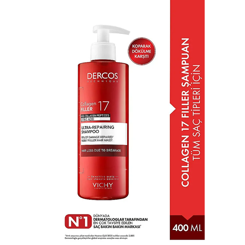 Vichy Dercos Collagen 17 Dolgu Şampuanı 400 ml